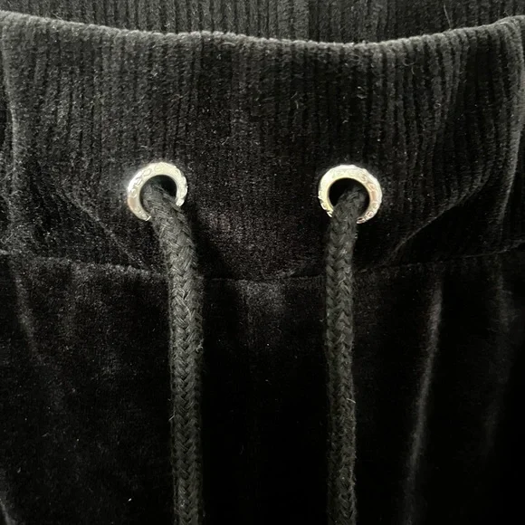 Classic Bebe Black Velour Tracksuit with Rhinestones - Picture 6 of 8